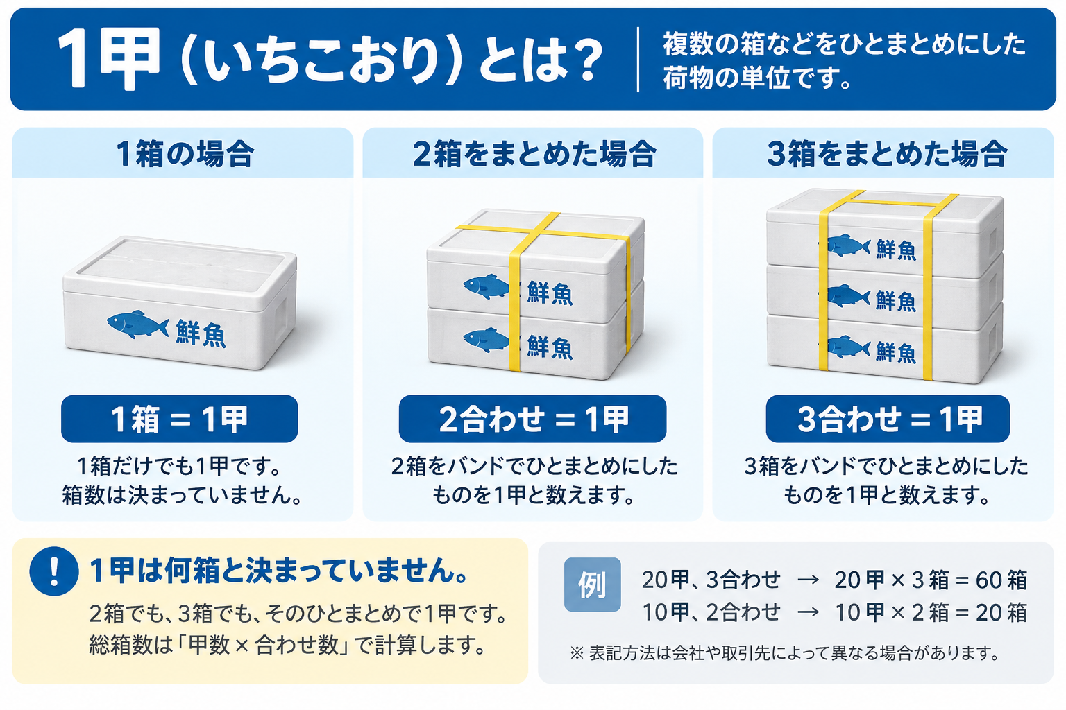 1甲（いちこおり）とは？水産業界で使う単位・読み方・「合わせ」の意味を解説