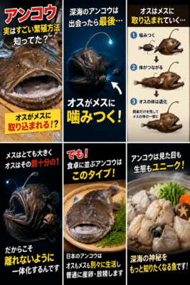 アンコウのオスはメスに吸収される！？深海魚の驚きの繁殖方法