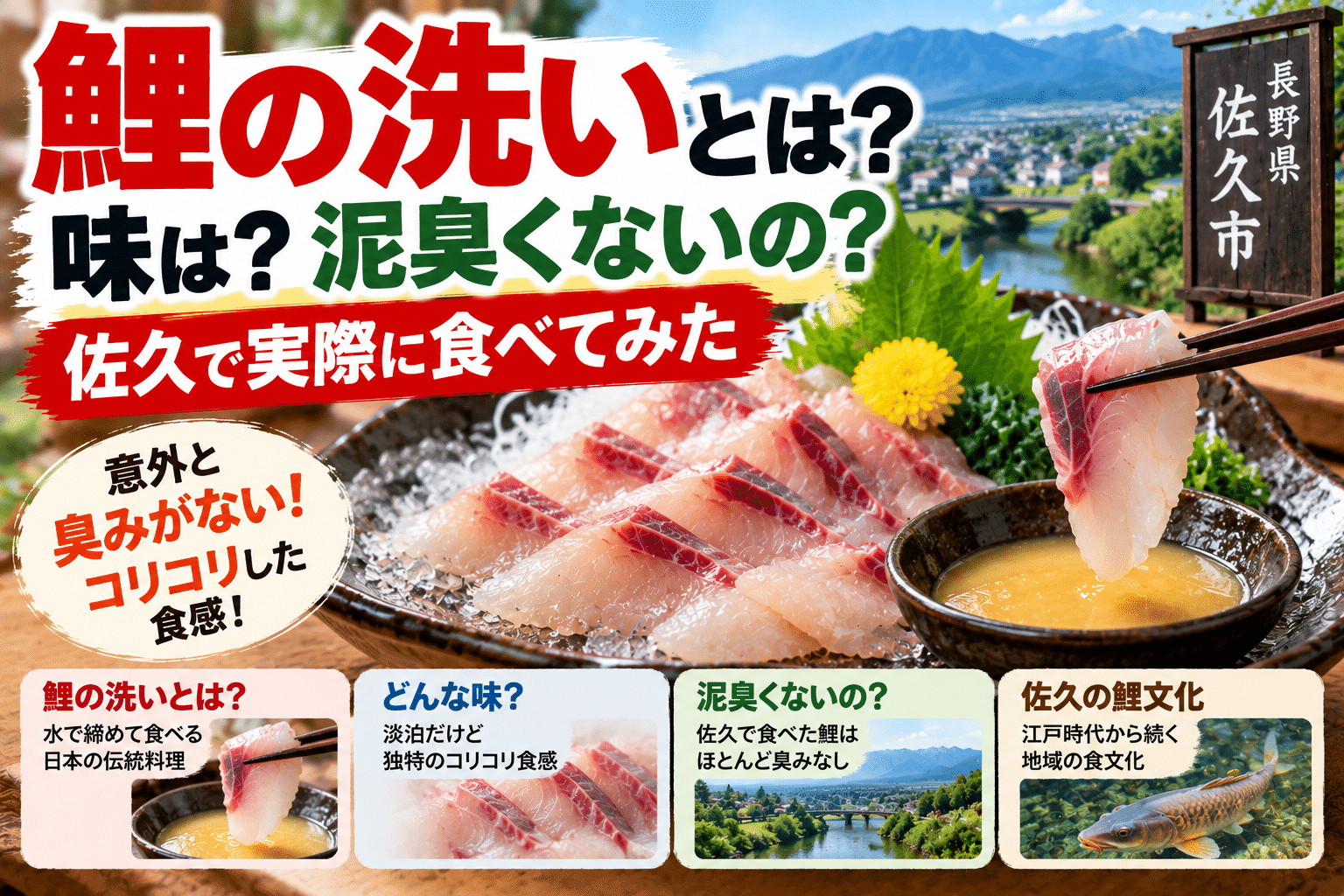 鯉の洗いとは？味は泥臭い？佐久で実際に食べてわかった食感・食べ方