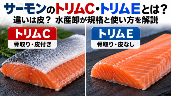 サーモンのトリムC・トリムEとは？違いは皮？水産卸が規格を解説