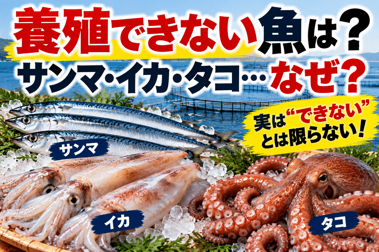 養殖できない魚は？サンマ・イカ・タコなどが養殖されない理由を水産卸が解説